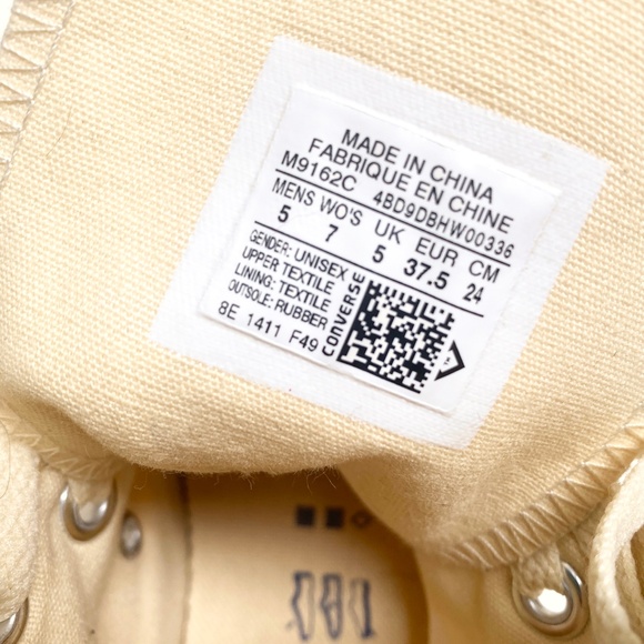 NWOT -Converse Men's Natural White High-Top Sneakers - Picture 7 of 11